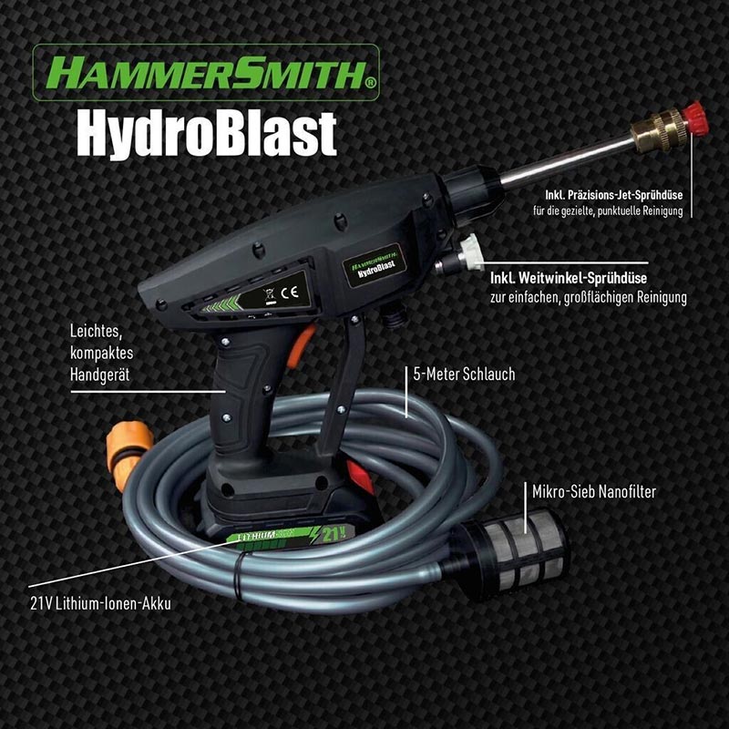 Hammersmith HydroBlast Akku Druckreiniger