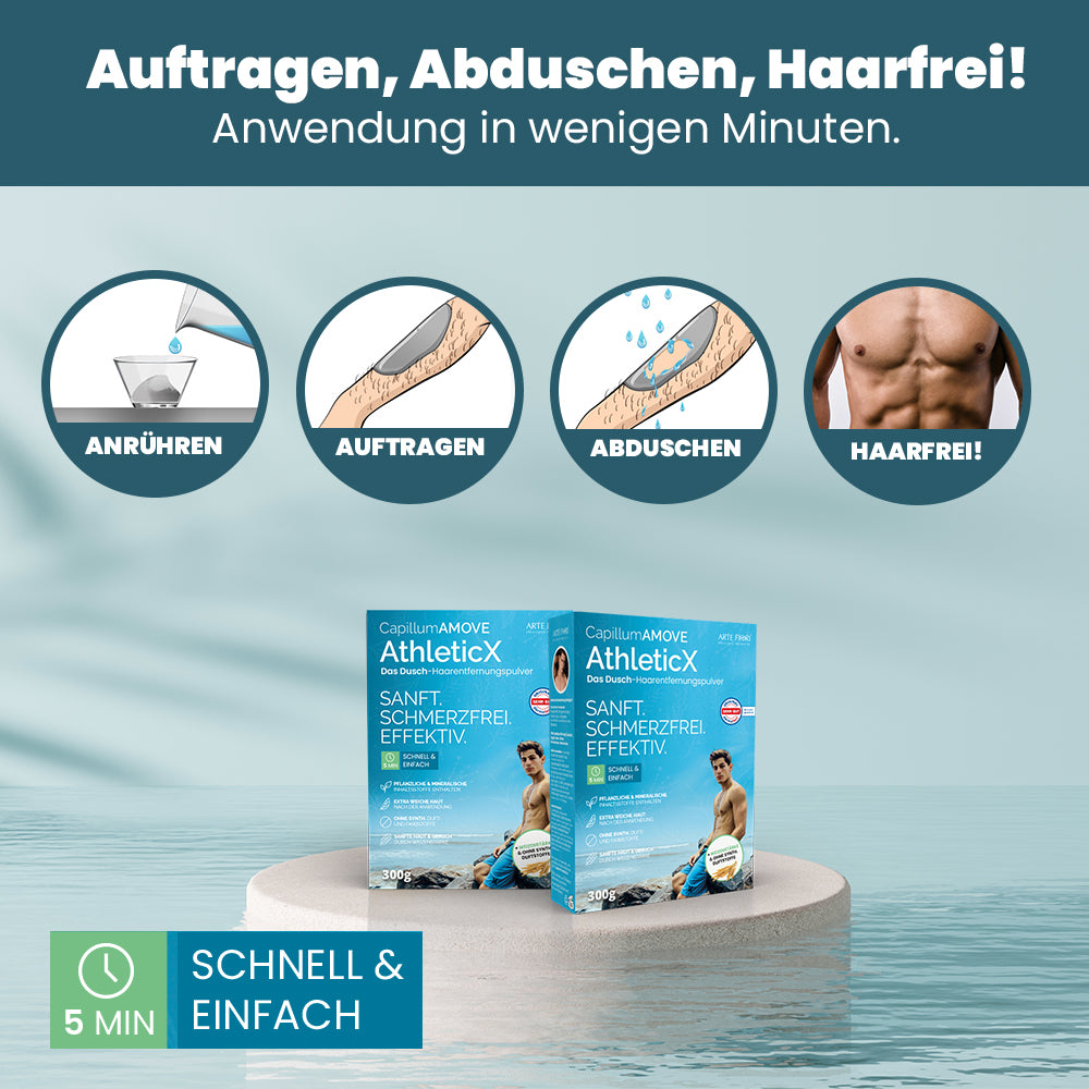 Capillum AMOVE Athletic X, Dusch-Haarentfernungspulver, 200 gr.