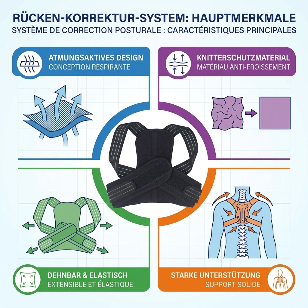 Ceinture de maintien lombaire orthopédique – Correction posturale premium