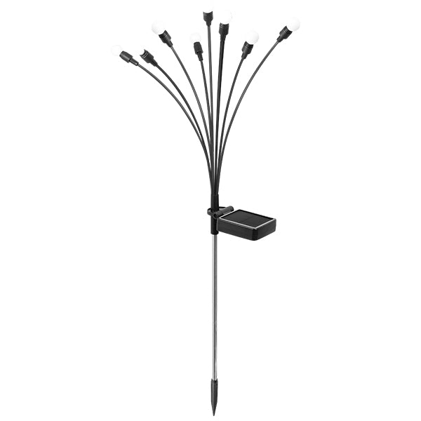 Jeder Stab verfügt über 8 langlebige LEDs mit zwei Leuchtmodi: dauerhaft leuchtend oder blinkend. Bis zu 9 Stunden Leuchtkraft – ganz ohne Kabel.