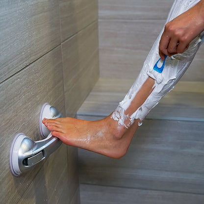 Handy Grasp Pro dient auch als Fuss Stütze in der Dusche 