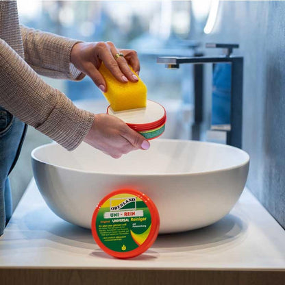 Lavabo reinigen mit dem Obenland Universalreiniger