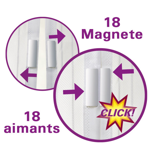 Das Magnetische Moskitonetz wird mit 18 Magneten geliefert.