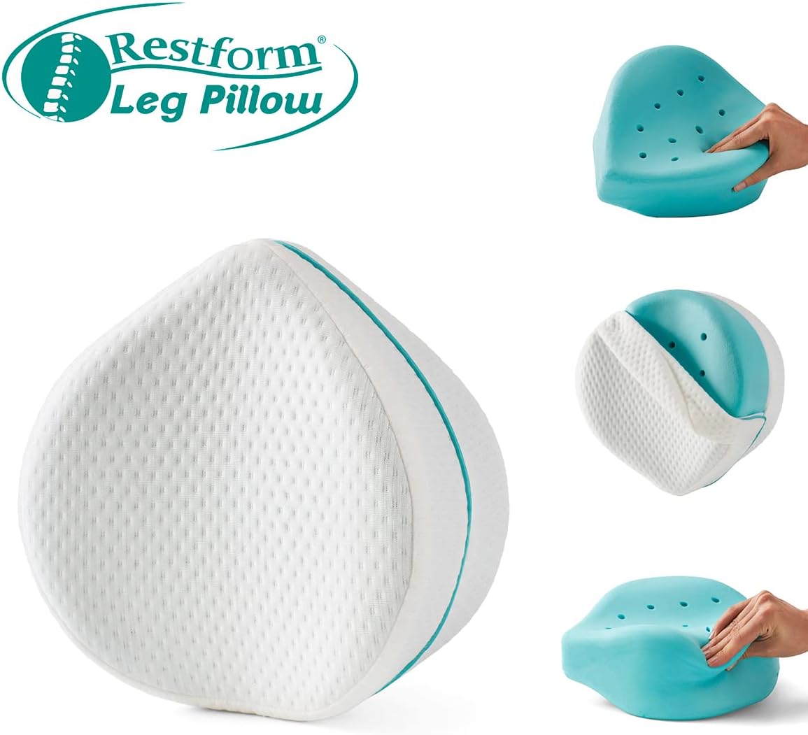 Restform Leg Pillow Orthopädisches Kniekissen aus Memoryfoam mit Bezug