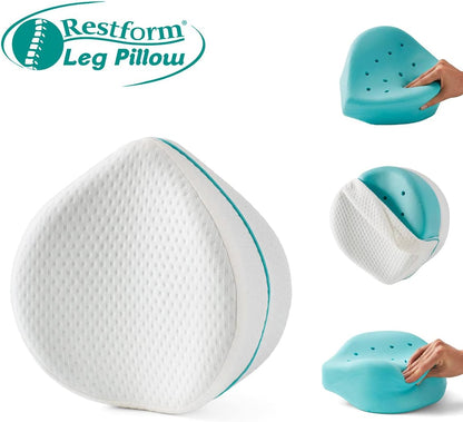 Restform Leg Pillow Orthopädisches Kniekissen aus Memoryfoam mit Bezug